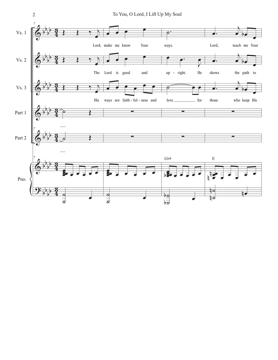 To You, O Lord, I Lift Up My Soul (2-part choir) 2-Part scores gallery preview page 2