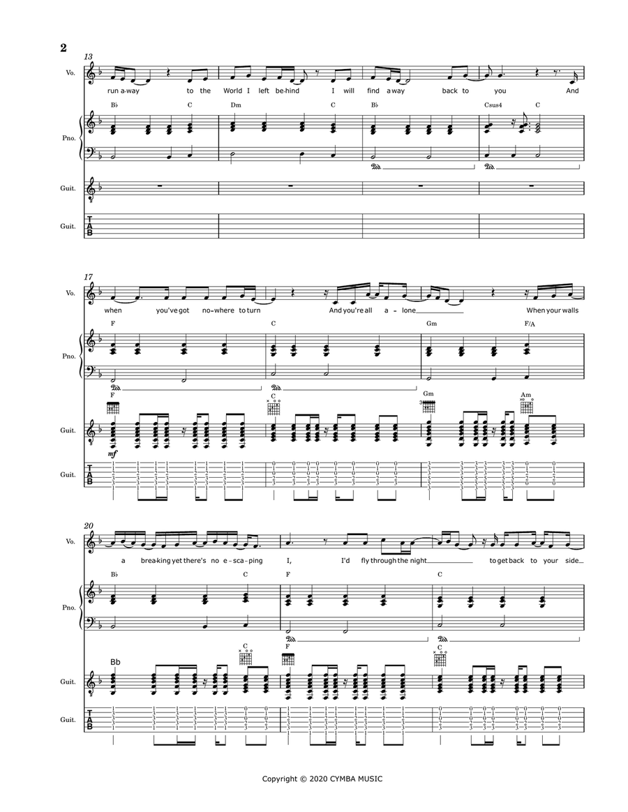 Safe Place To Hide Safe Place To Hide Piano, Vocal scores gallery preview page 2