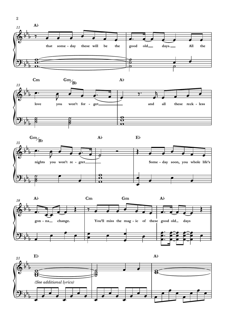 Good Old Days Piano Solo scores gallery preview page 2