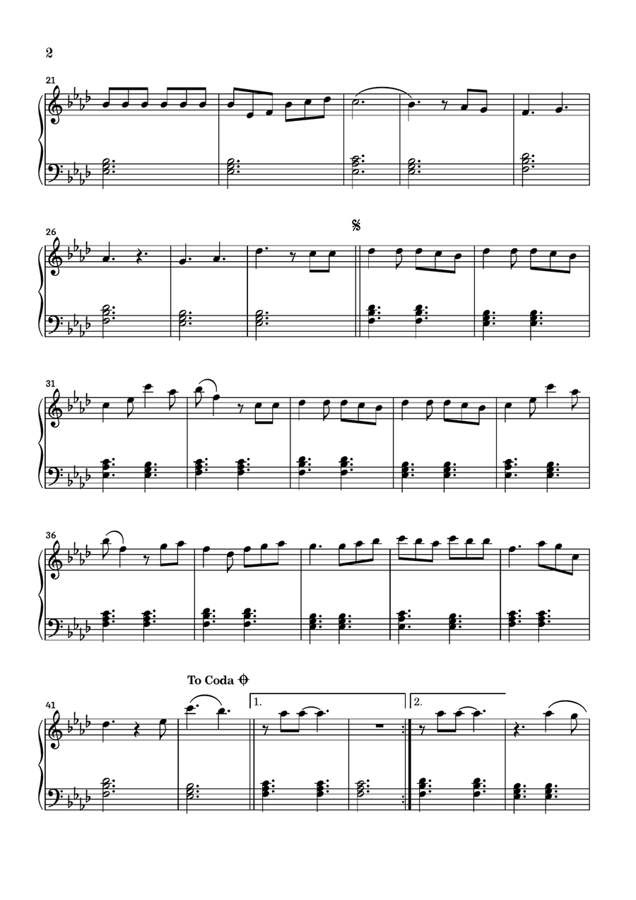 Glimpse Of Us Easy Piano scores gallery preview page 2
