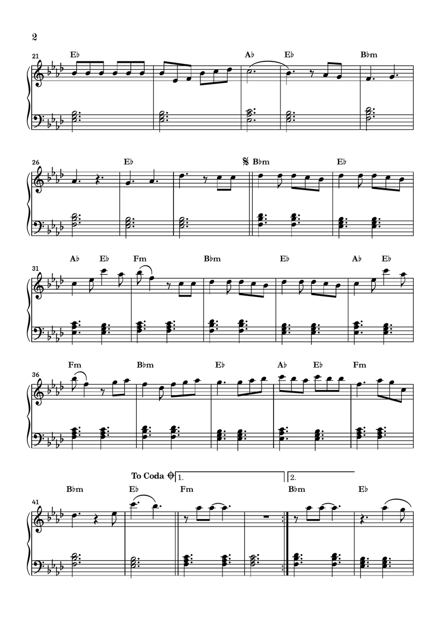 Glimpse Of Us Easy Piano scores gallery preview page 2