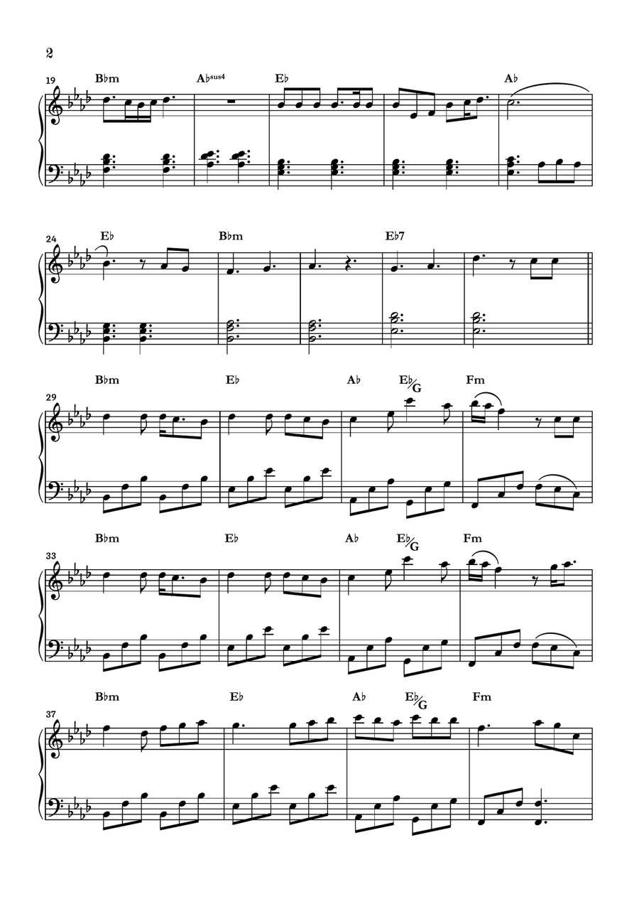 Glimpse Of Us Piano Solo scores gallery preview page 2
