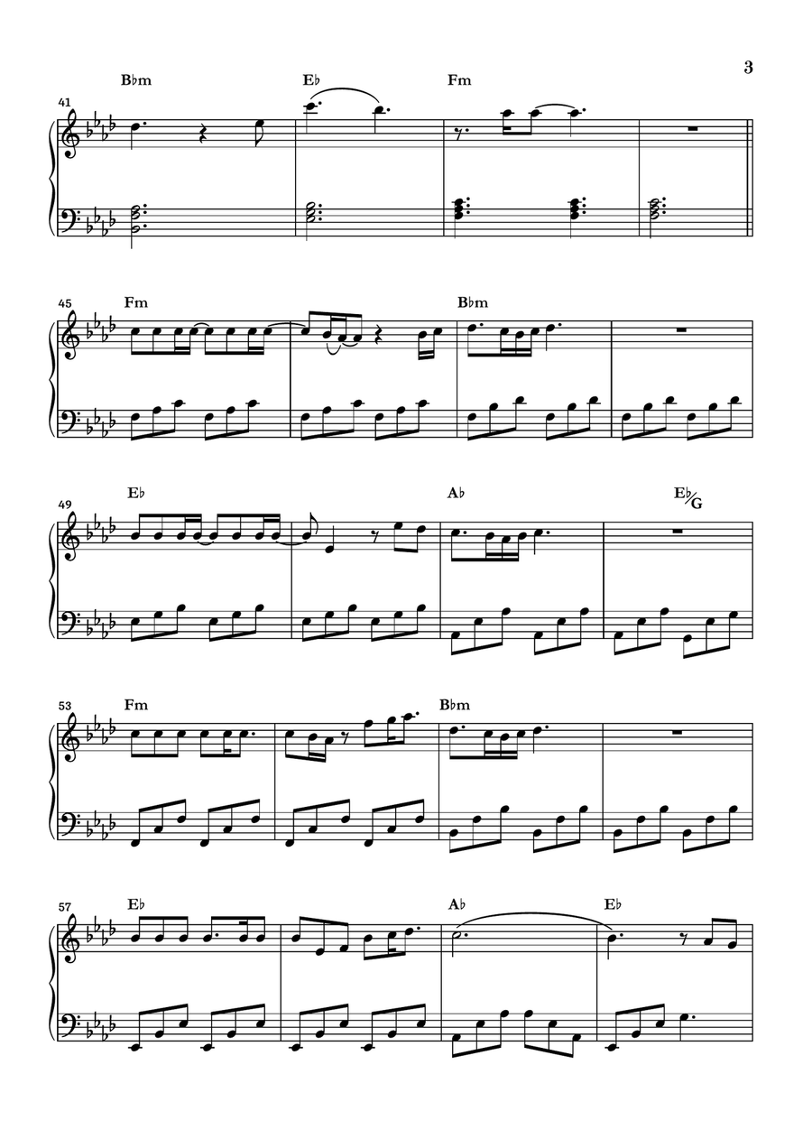 Glimpse Of Us Piano Solo scores gallery preview page 3