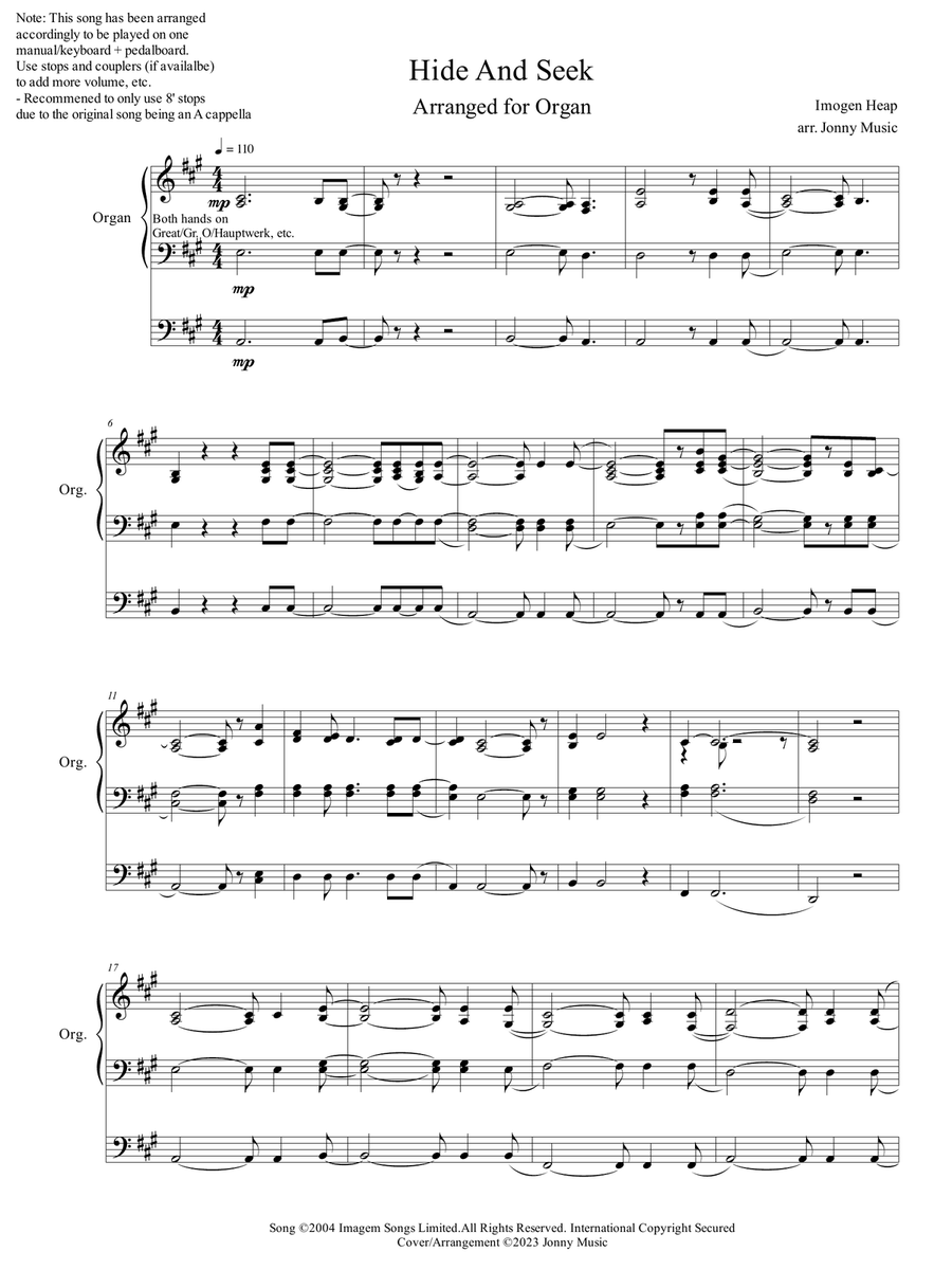Hide And Seek A Cappella scores gallery preview page 2