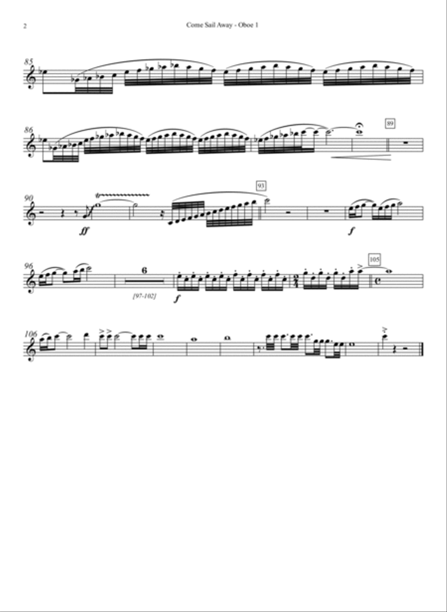 Come Sail Away Full Orchestra scores gallery preview page 6