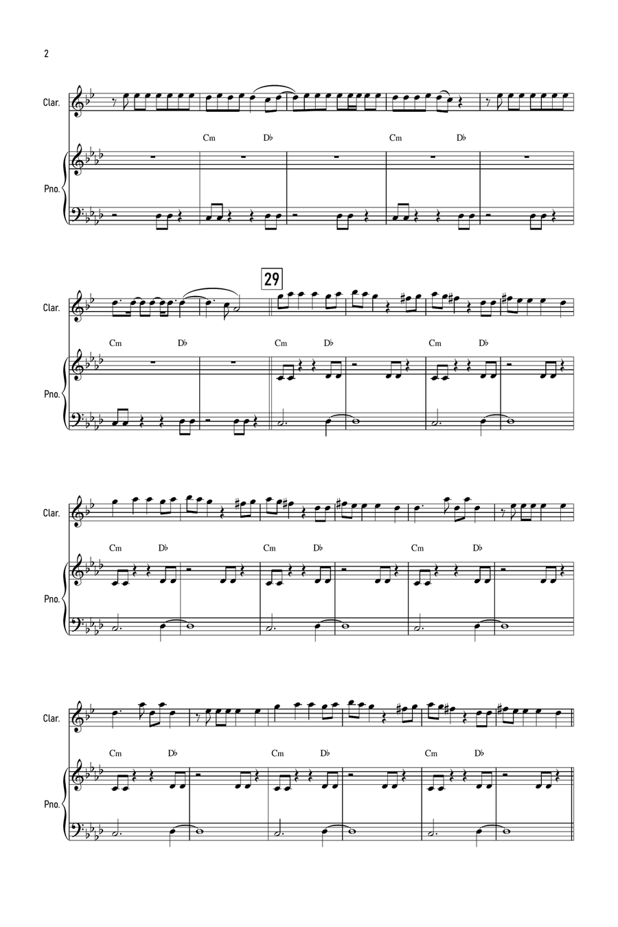 Unholy Unholy B-Flat Clarinet scores gallery preview page 2