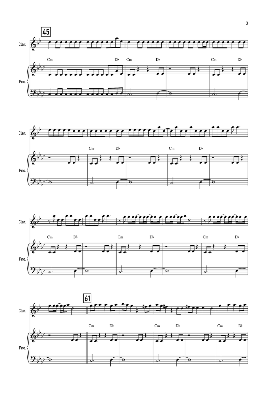 Unholy Unholy B-Flat Clarinet scores gallery preview page 3