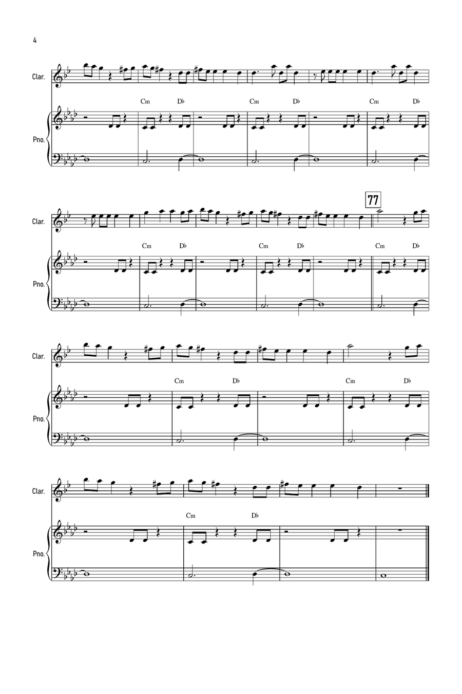 Unholy Unholy B-Flat Clarinet scores gallery preview page 4