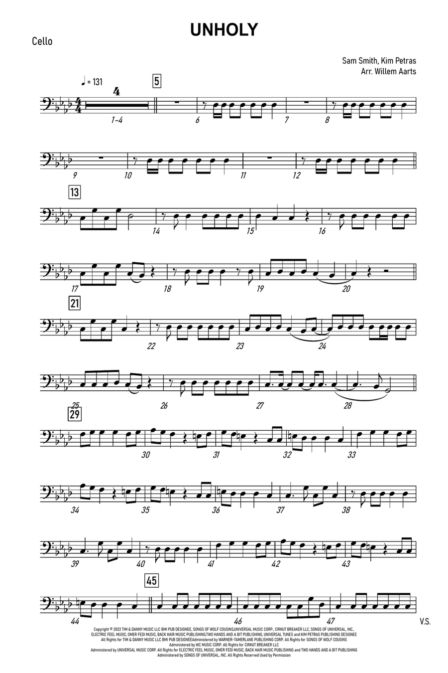 Unholy Unholy Piano scores gallery preview page 5