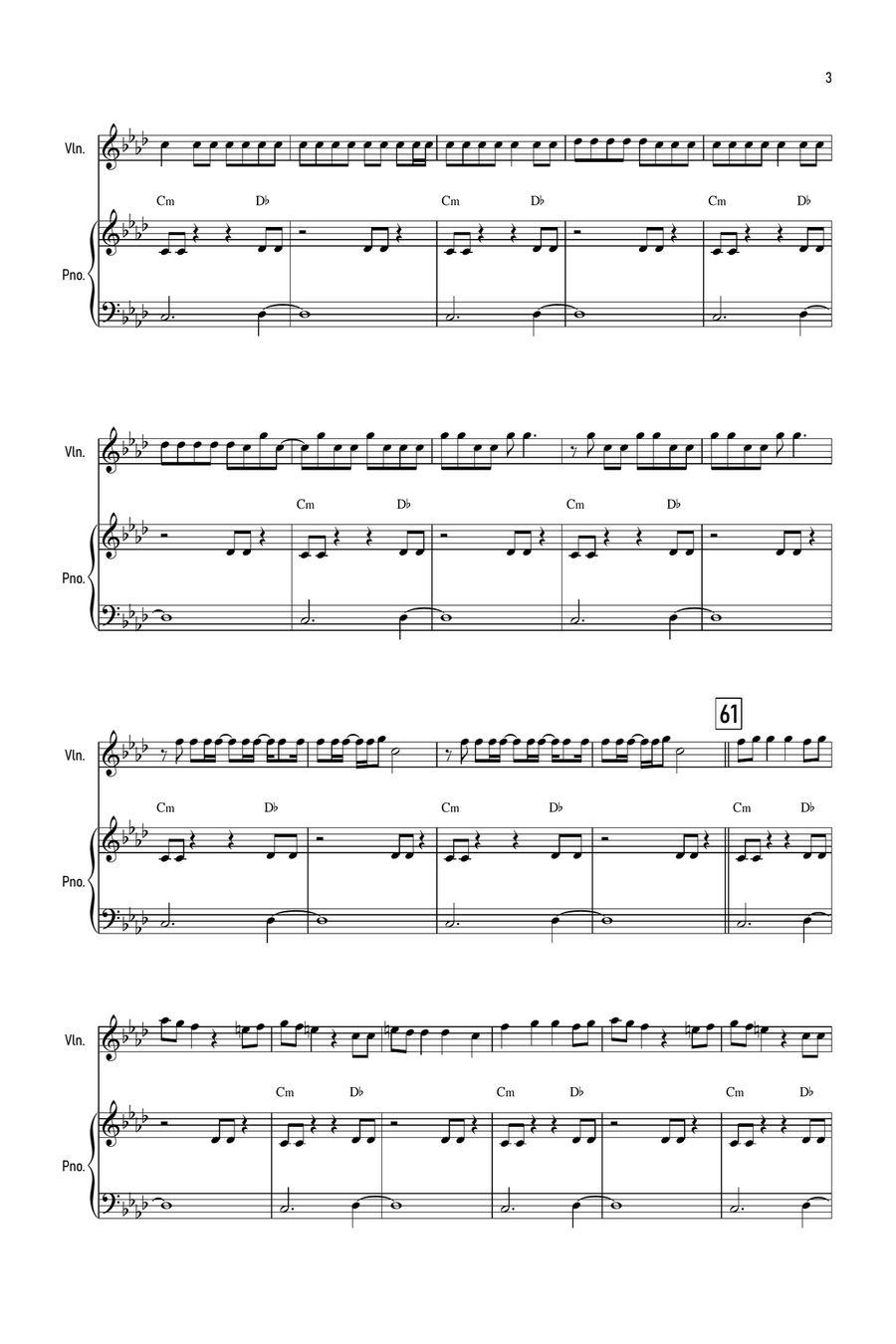 Unholy Unholy Violin Solo scores gallery preview page 3