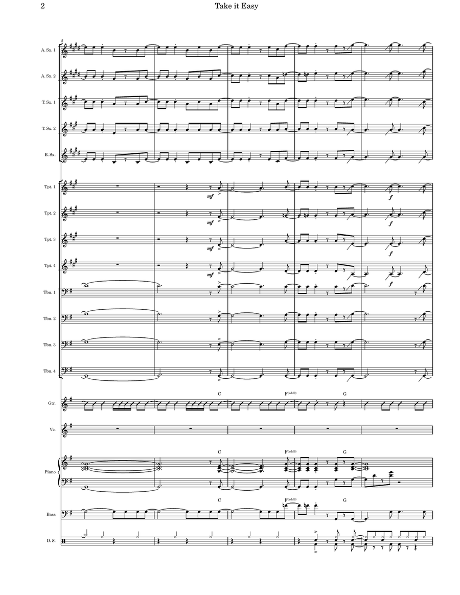 Take It Easy Jazz Ensemble scores gallery preview page 2