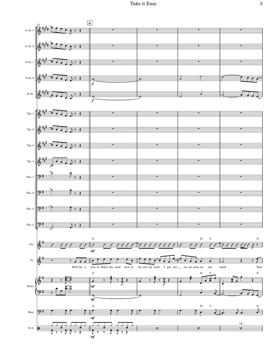 Take It Easy Jazz Ensemble scores gallery preview page 3