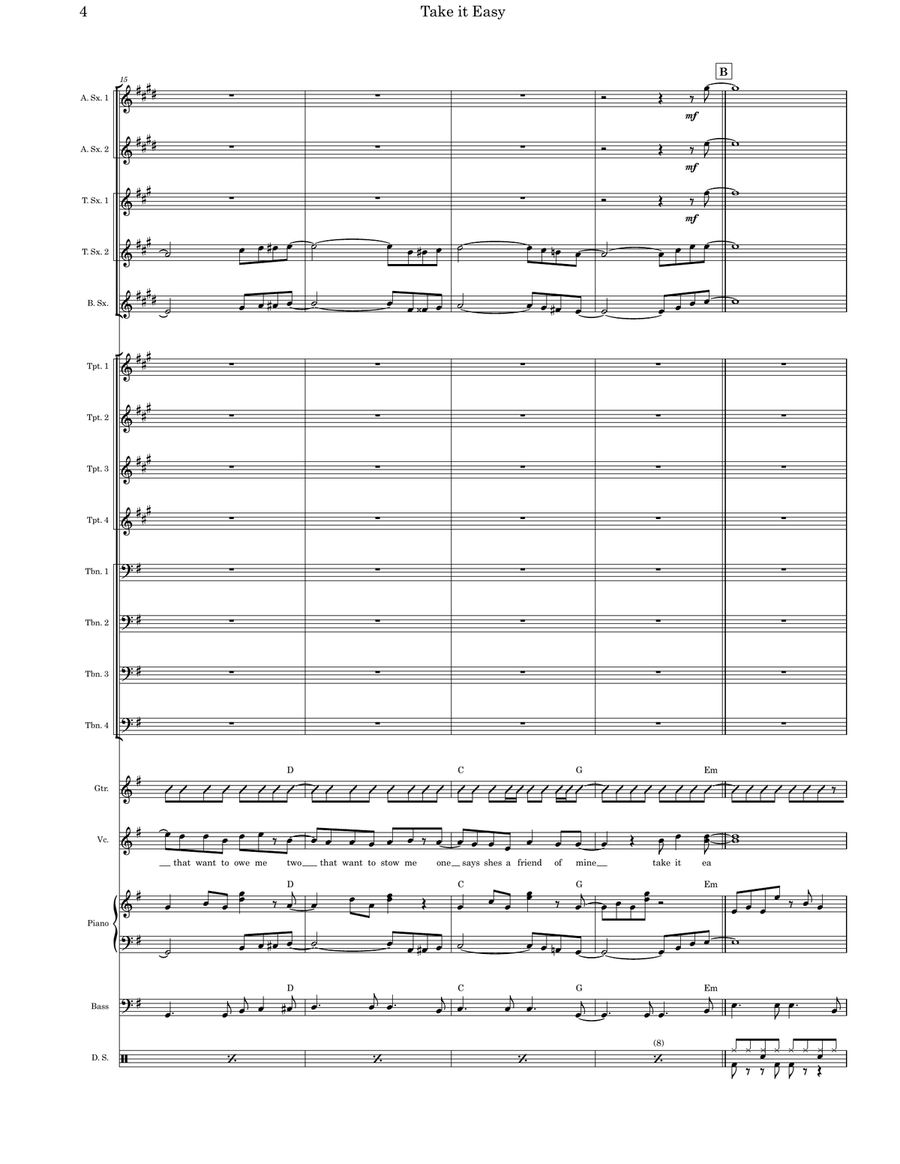 Take It Easy Jazz Ensemble scores gallery preview page 4