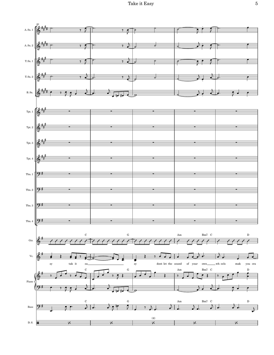 Take It Easy Jazz Ensemble scores gallery preview page 5