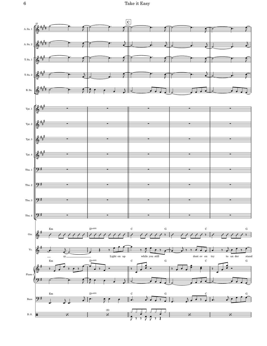Take It Easy Jazz Ensemble scores gallery preview page 6