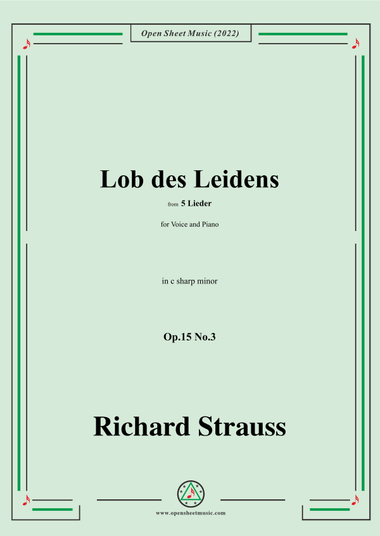 Richard Strauss-Lob des Leidens,in c sharp minor,Op.15 No.3