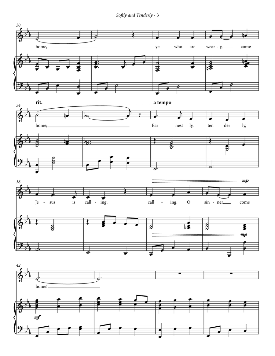 Softly and Tenderly (Vocal Solo) Softly and Tenderly (Vocal Solo) Medium Voice scores gallery preview page 4