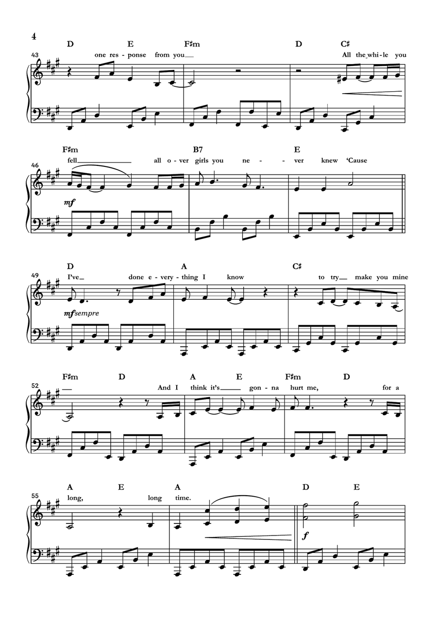 Long Long Time Piano Solo scores gallery preview page 4