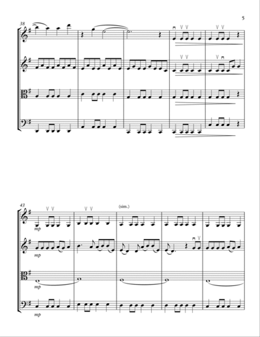 Wildest Dreams String Quartet scores gallery preview page 5