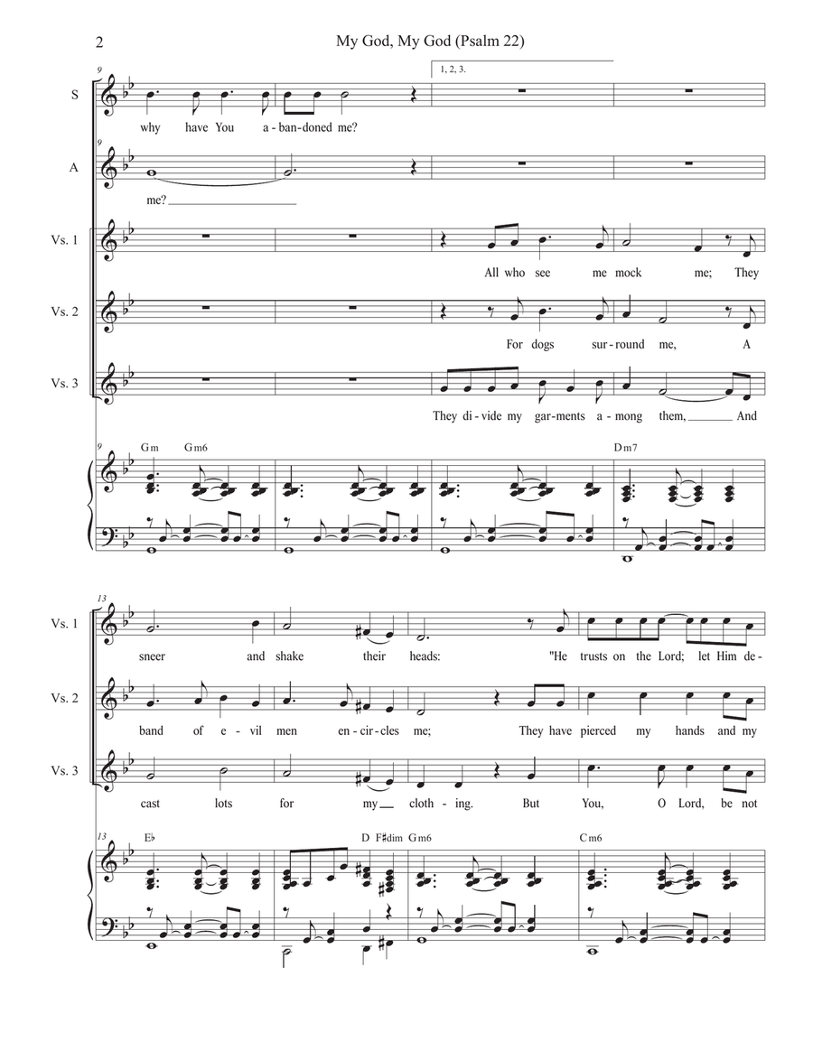 My God, My God (Psalm 22) (2-part choir - (SA) SA scores gallery preview page 2