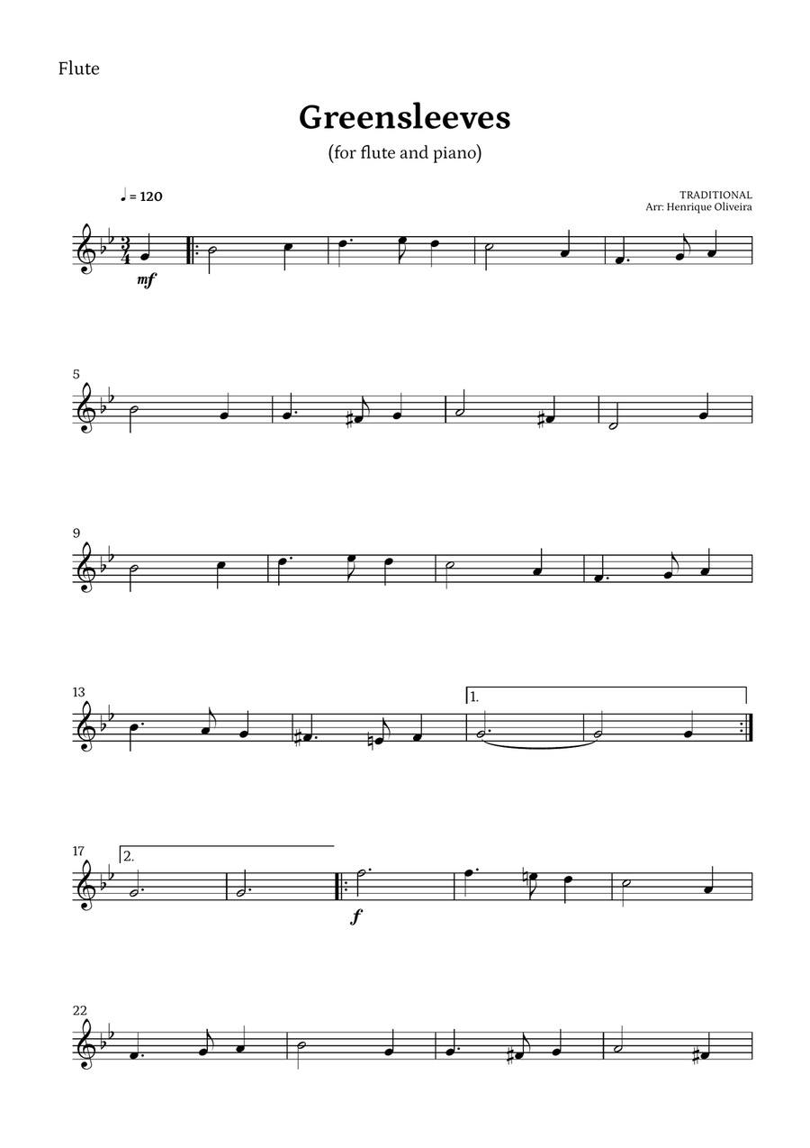What Child Is This? (Greensleeves) - for flute and piano What Child Is This? (Greensleeves) - for flute and piano Flute Solo scores gallery preview page 5