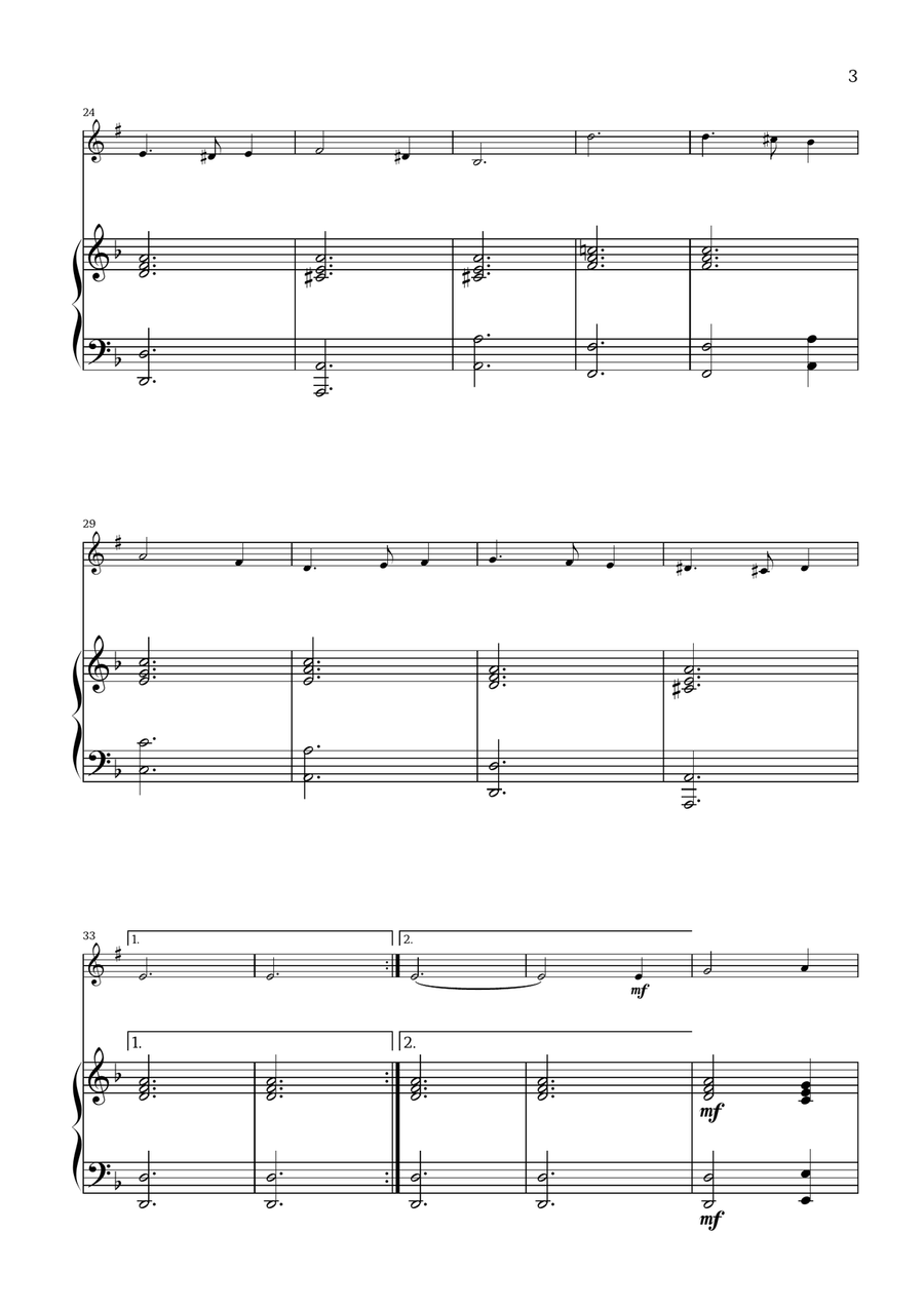 What Child Is This? (Greensleeves) - for clarinet and piano B-Flat Clarinet scores gallery preview page 3