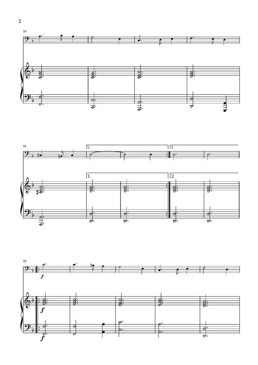What Child Is This? (Greensleeves) - for trombone and piano Piano scores gallery preview page 2