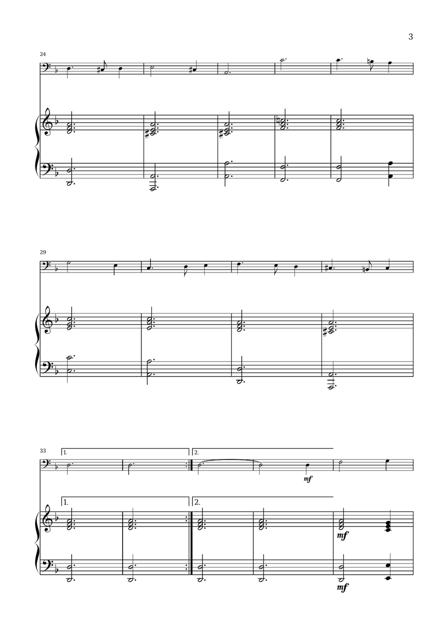 What Child Is This? (Greensleeves) - for trombone and piano Piano scores gallery preview page 3