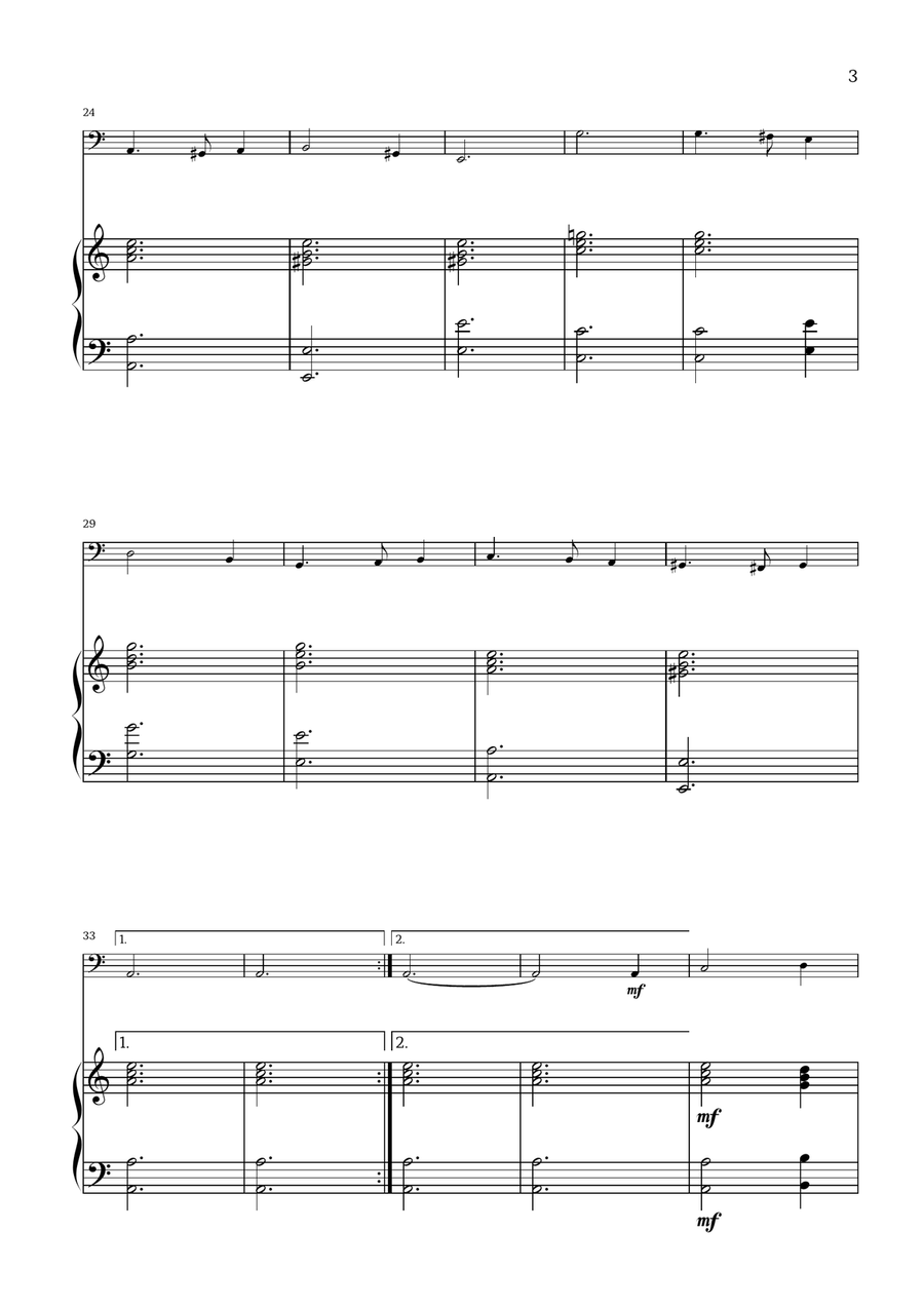 What Child Is This? (Greensleeves) - for tuba and piano Tuba scores gallery preview page 3
