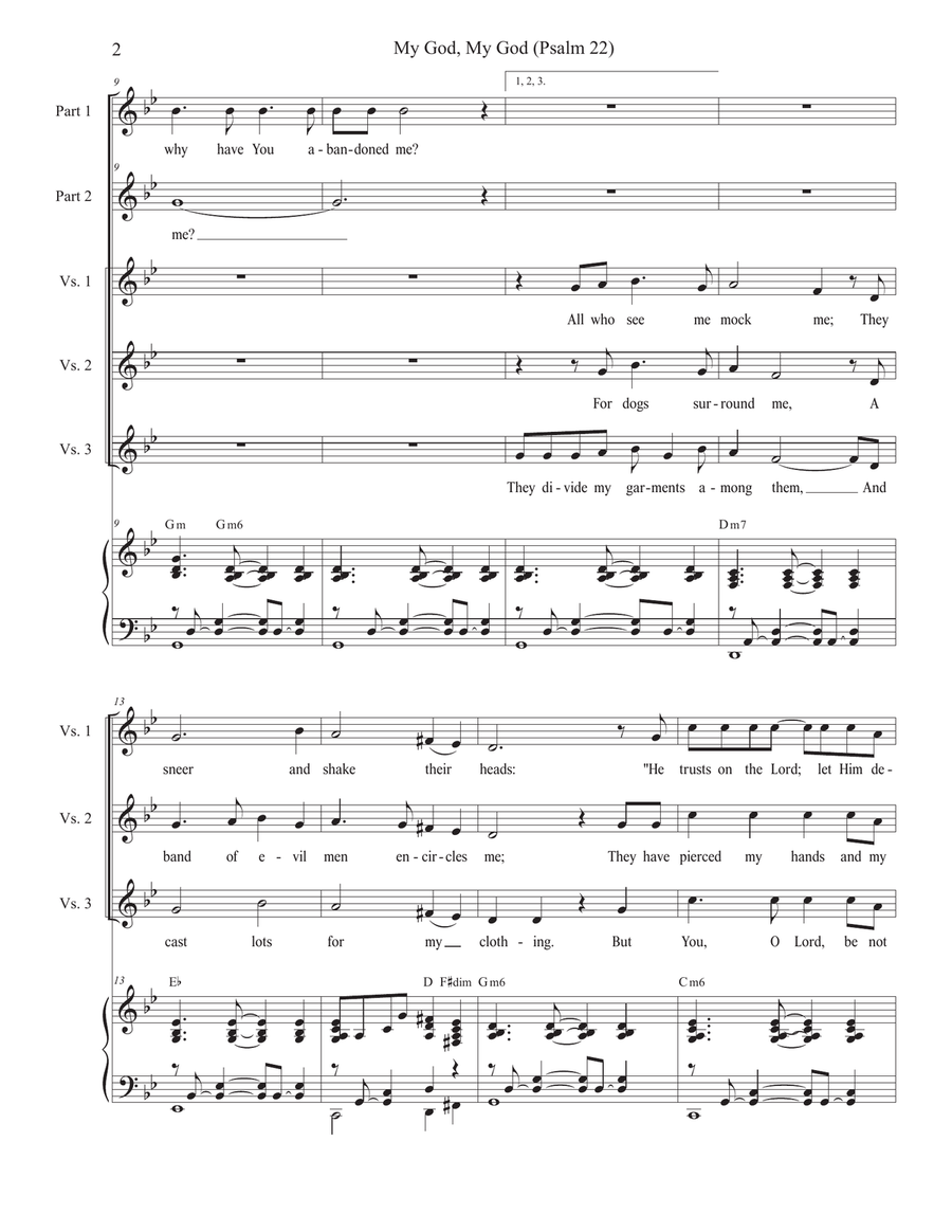 My God, My God (Psalm 22) (2-part choir) 2-Part scores gallery preview page 2