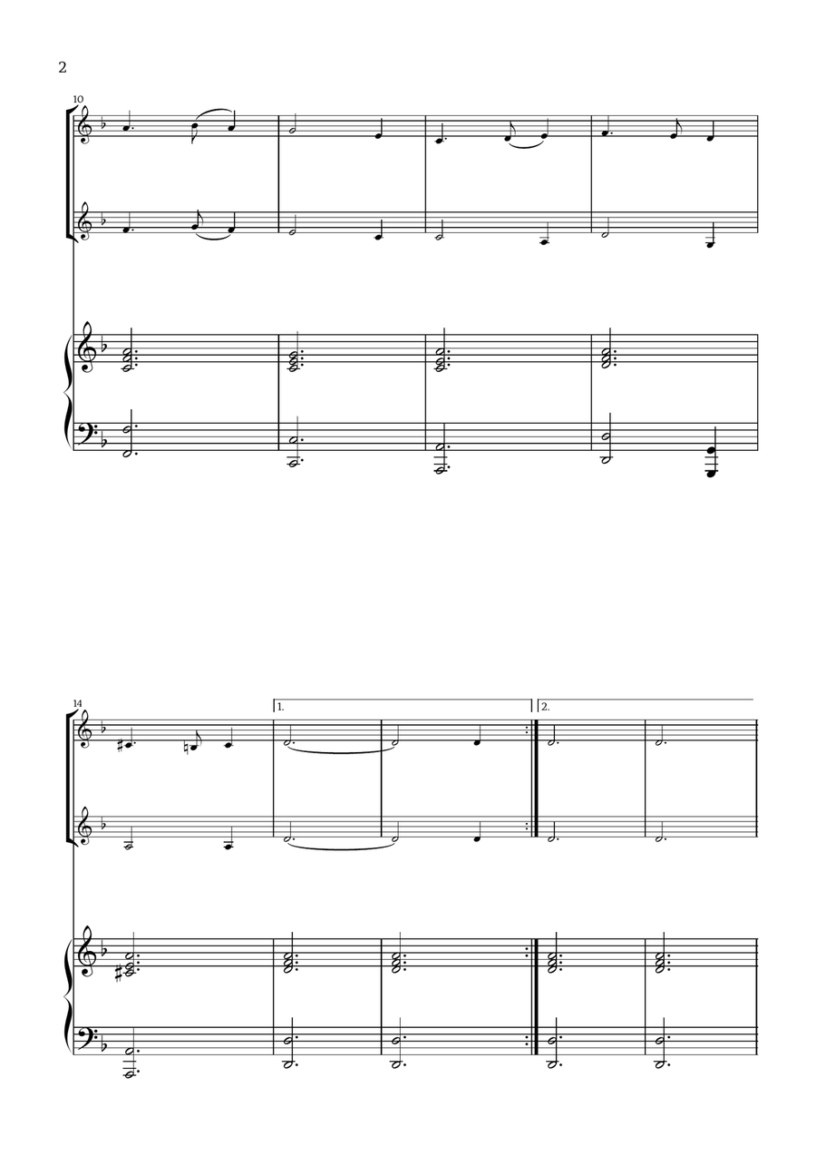 What Child Is This? (Greensleeves) - for violin duet and piano String Duet scores gallery preview page 2