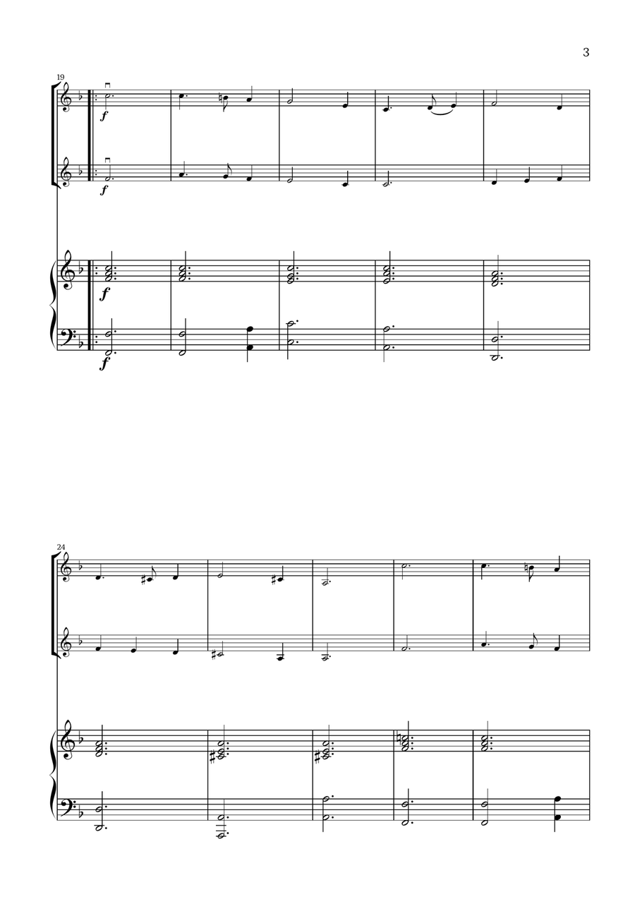 What Child Is This? (Greensleeves) - for violin duet and piano String Duet scores gallery preview page 3