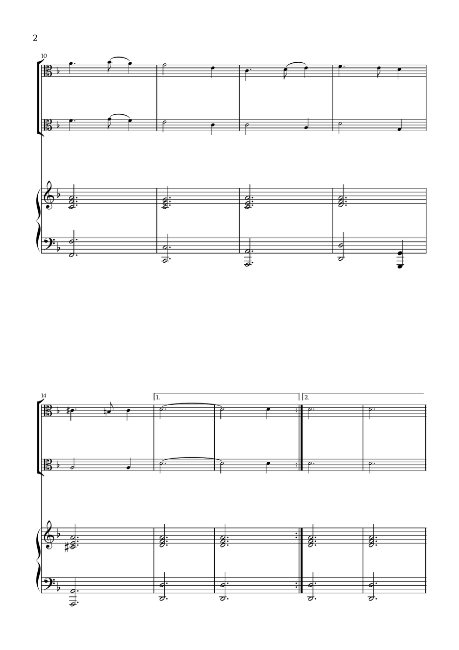 What Child Is This? (Greensleeves) - for viola duet and piano String Duet scores gallery preview page 2