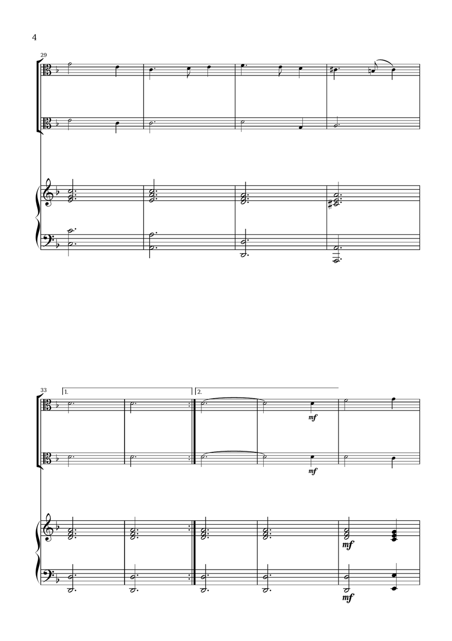 What Child Is This? (Greensleeves) - for viola duet and piano String Duet scores gallery preview page 4