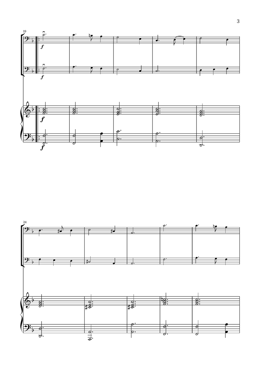 What Child Is This? (Greensleeves) - for cello duet and piano String Duet scores gallery preview page 3