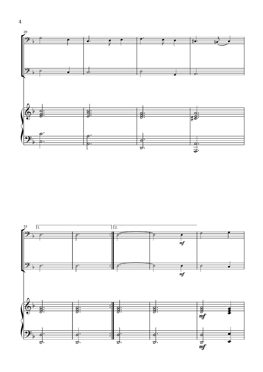What Child Is This? (Greensleeves) - for cello duet and piano String Duet scores gallery preview page 4