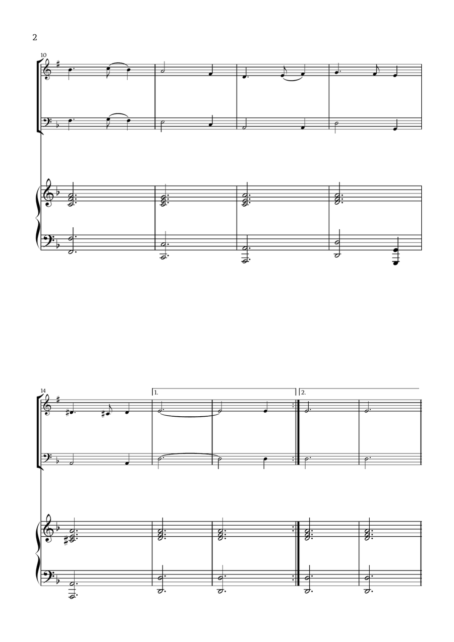 What Child Is This? (Greensleeves) - for clarinet, cello and piano B-Flat Clarinet scores gallery preview page 2
