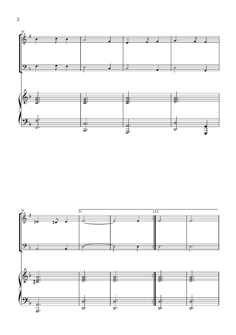 What Child Is This? (Greensleeves) - for trumpet, trombone and piano What Child Is This? (Greensleeves) - for trumpet, trombone and piano Brass Duet scores gallery preview page 2