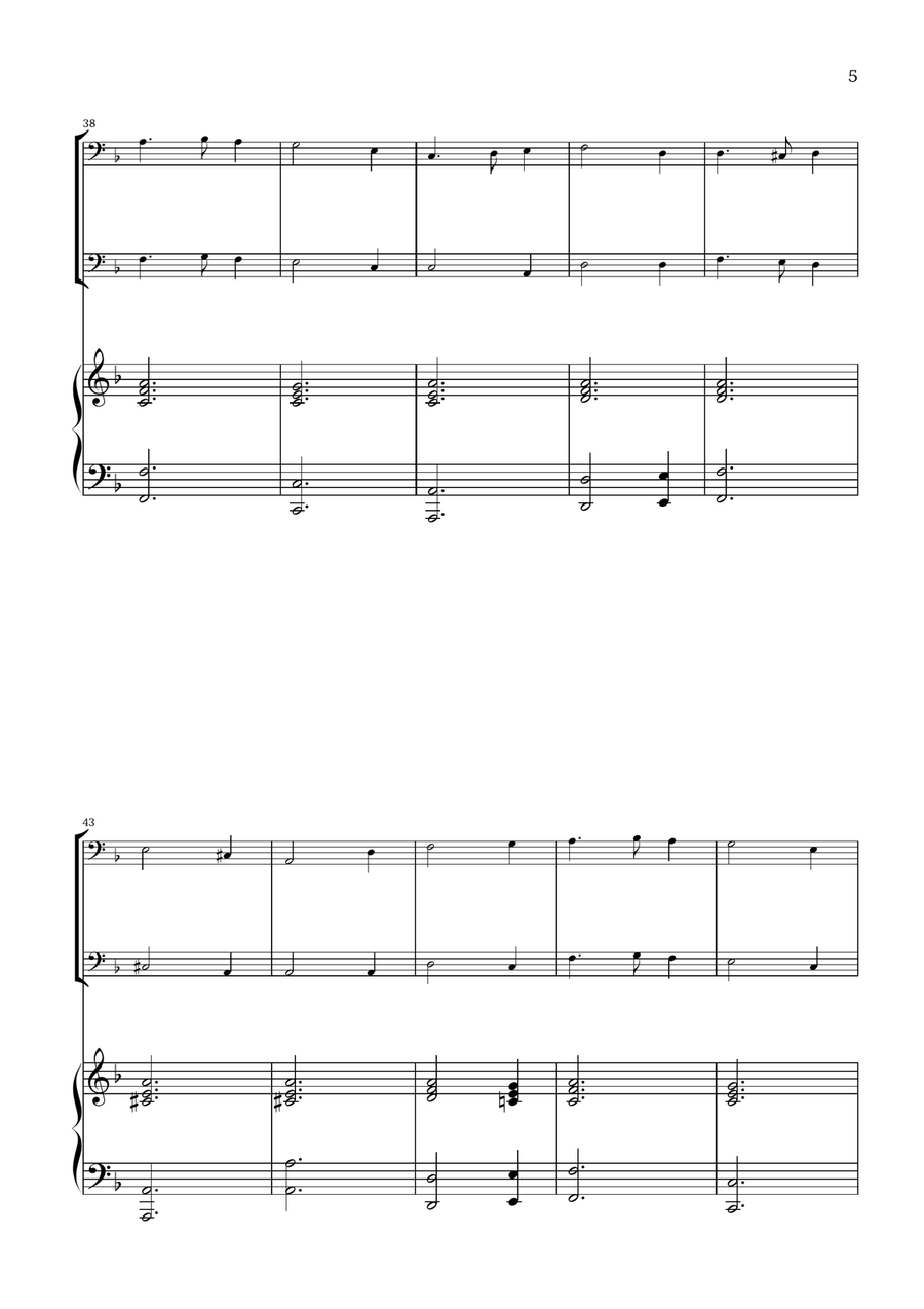What Child Is This? (Greensleeves) - for trombone duet and piano Trombone Duet scores gallery preview page 5