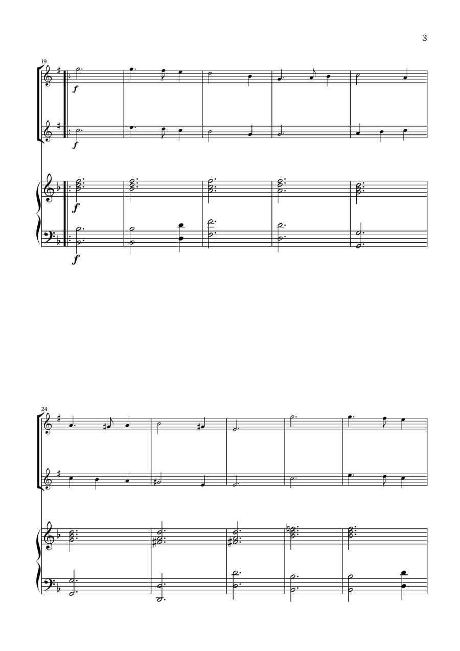 What Child Is This? (Greensleeves) - for tenor saxophone duet and piano Woodwind Duet scores gallery preview page 3