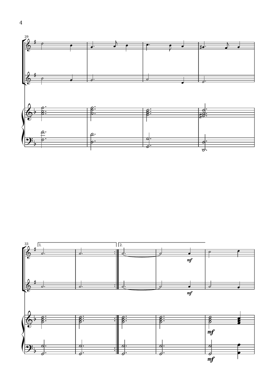 What Child Is This? (Greensleeves) - for tenor saxophone duet and piano Woodwind Duet scores gallery preview page 4