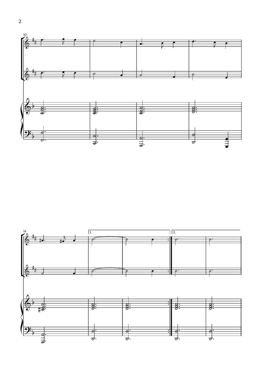 What Child Is This? (Greensleeves) - for alto saxophone duet and piano Woodwind Duet scores gallery preview page 2