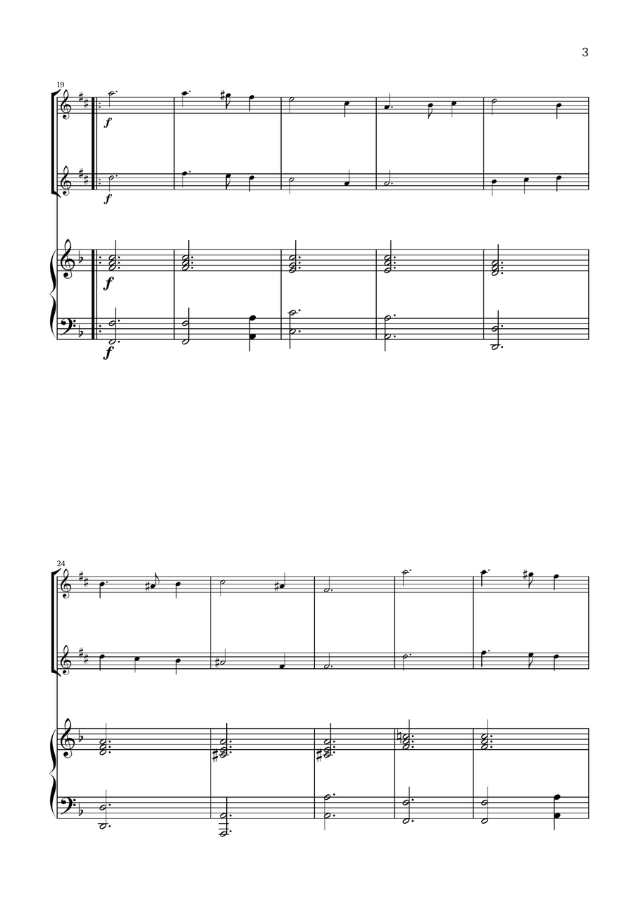 What Child Is This? (Greensleeves) - for alto saxophone duet and piano Woodwind Duet scores gallery preview page 3
