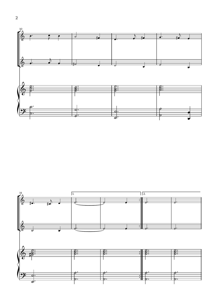 What Child Is This? (Greensleeves) - for Horn duet and Piano Brass Duet scores gallery preview page 2