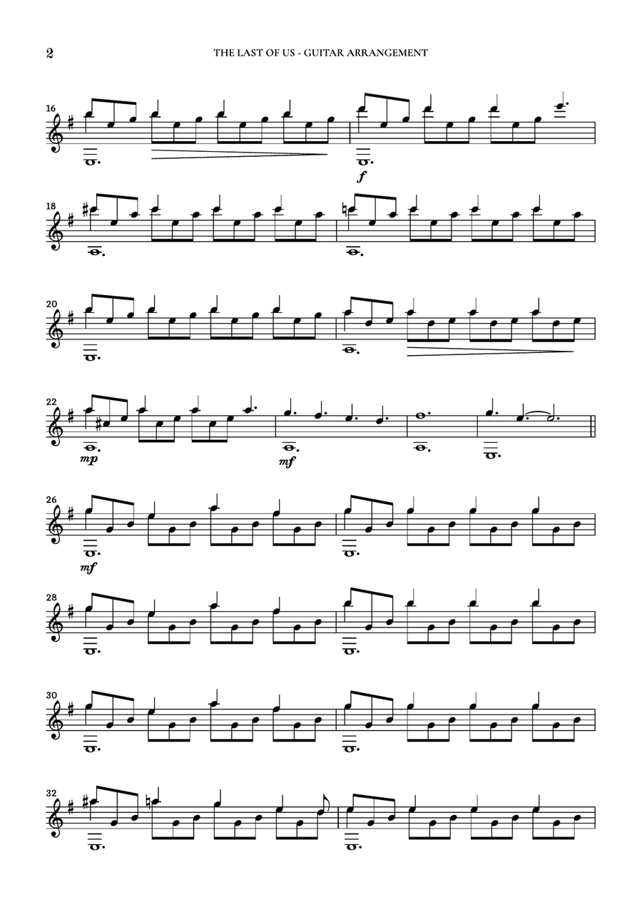 The Last Of Us Acoustic Guitar scores gallery preview page 2