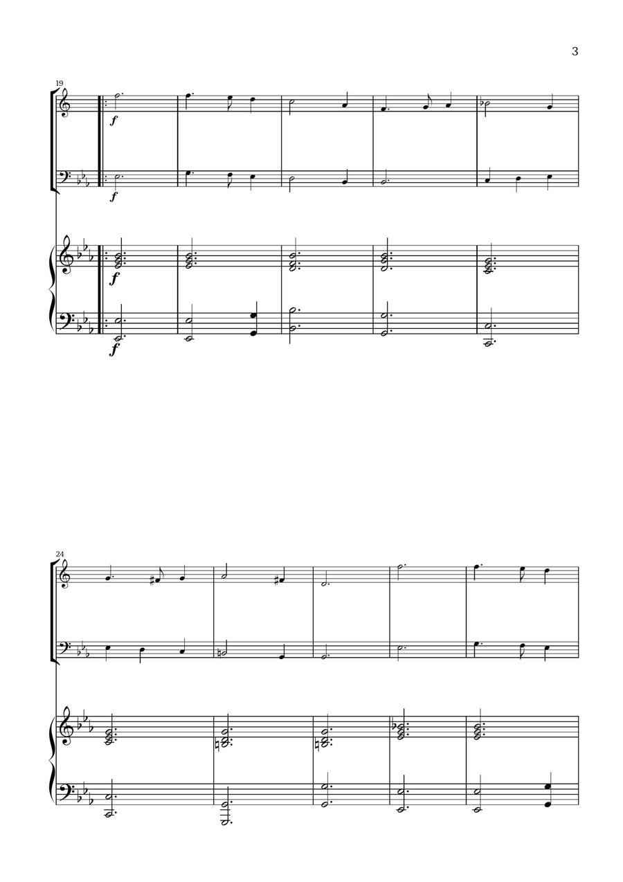 What Child Is This? (Greensleeves) - for Horn, Trombone and Piano What Child Is This? (Greensleeves) - for Horn, Trombone and Piano Brass Duet scores gallery preview page 3
