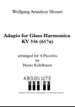 Adagio for Glass Harmonica K. 356 (617) for 4 Piccolos - Adagio für Glasharmonika für 4 Piccoli