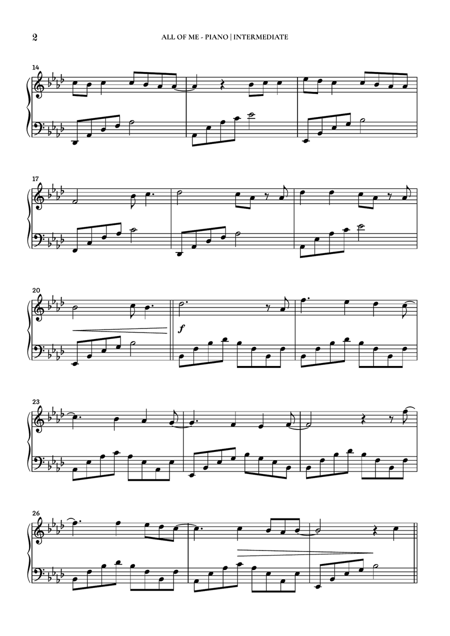 All Of Me Piano Solo scores gallery preview page 2