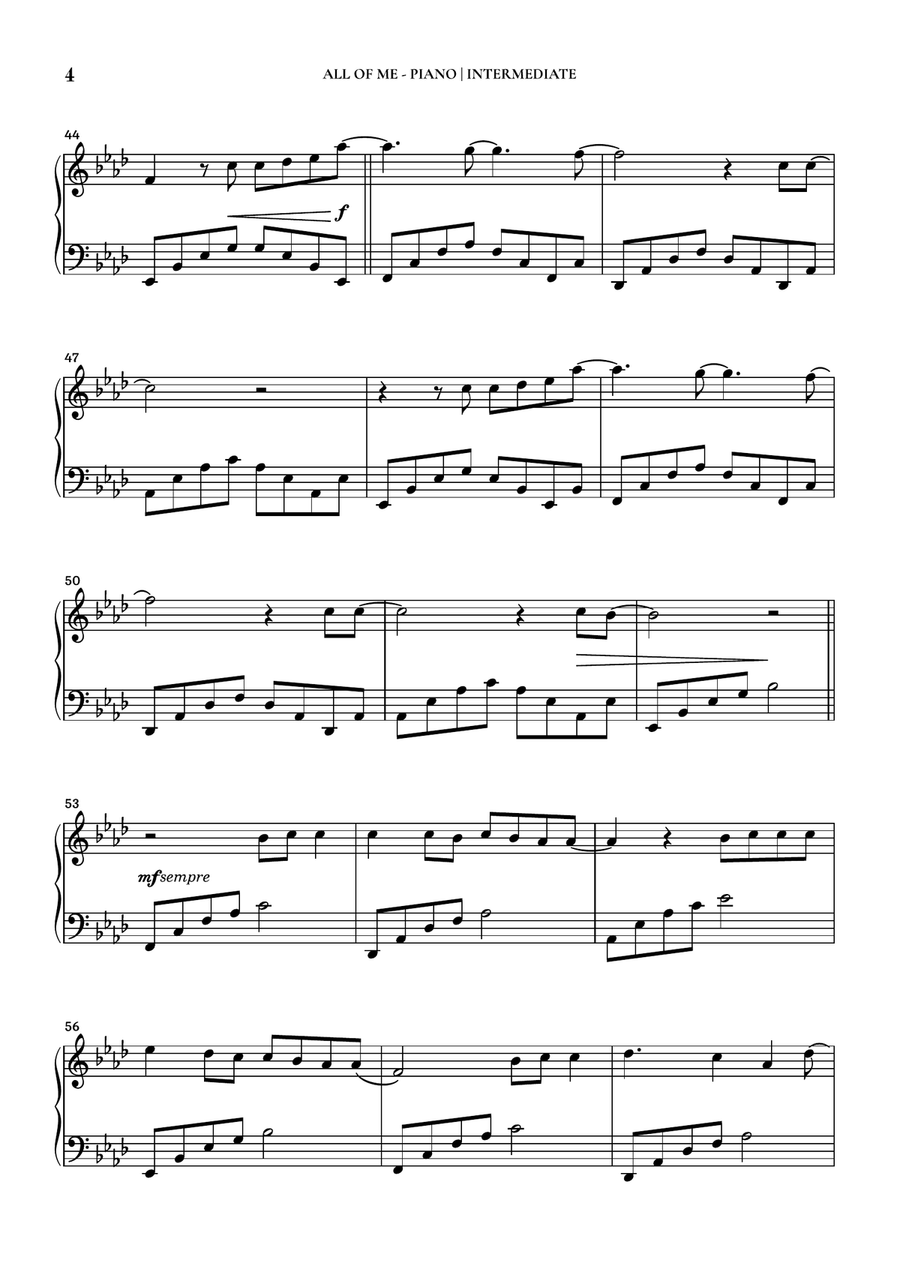 All Of Me Piano Solo scores gallery preview page 4