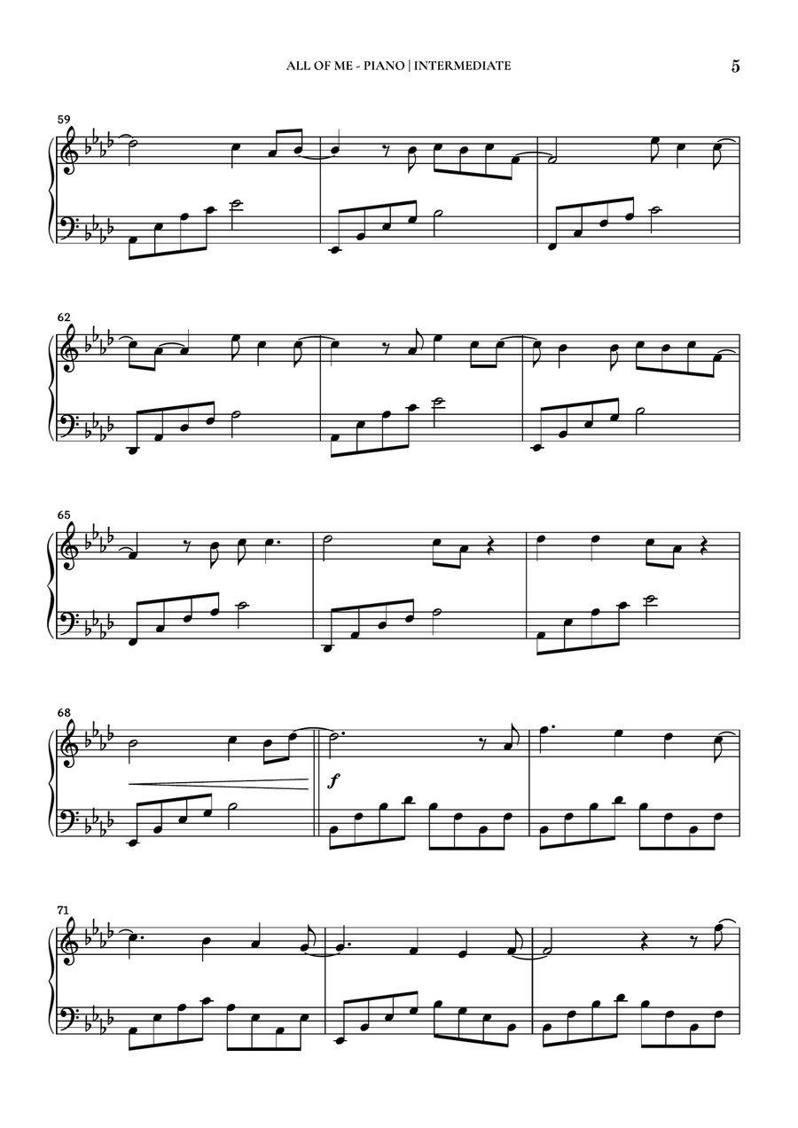 All Of Me Piano Solo scores gallery preview page 5